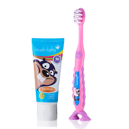 Brush-Baby | Brushbaby Children's Tutti Frutti Toothpaste with Xylitol (3-6 Years) + New FlossBrush 3-6 years